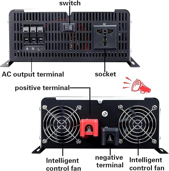 5000W Hybrid Solar Inverter 24V DC to 110V/220V AC Split Phase Pure Sine Wave Inverter Parallel Ready Home Energy Storage