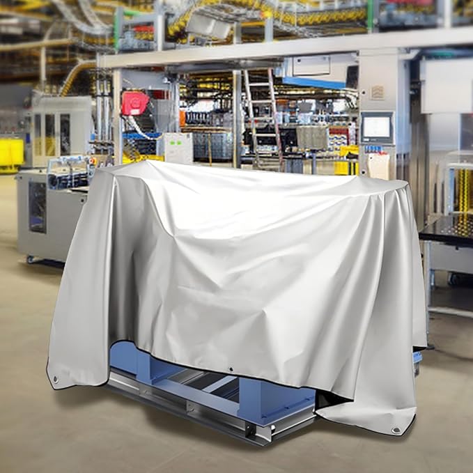 Jumbo Machine Cover - Breathable Rust Preventing Water &amp Dust Proof Tear Resistant Silver (Silver+Black 72.83*57.87)