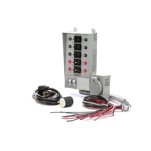 Reliance Controls 31410CRK Pro/Tran 10-Circuit 30 Amp Generator Transfer Switch KitGray