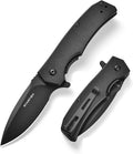 STARFISH Folding Knife 2.9 DC53 Steel PVD Titanium Coating Blade Pocket Knife with G10 Handle and Clip Lightweight Sharp Camping Hiking Daily Work Knives(black)