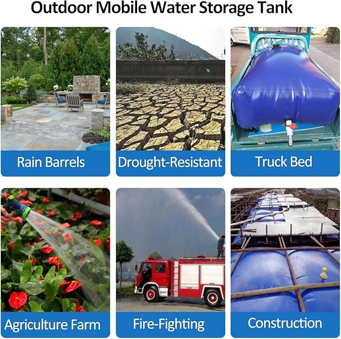 Water Bladder Storage Containers Collapsible Solar Shower Bag for RV/Hiking/Camping Mobile Soft Water Tank(1.25x0.8x0.5 m/500 L/132 Gallon)