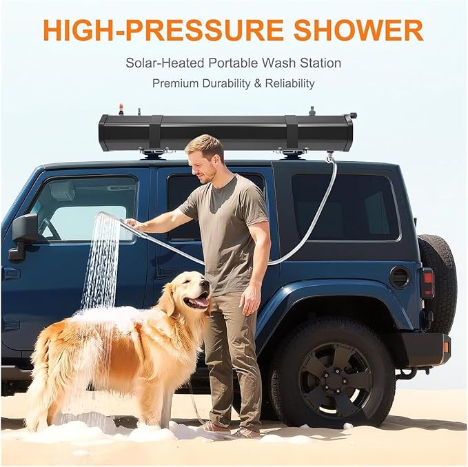 Portable 30L Camping Shower – Solar Ready for Beach &amp Travel