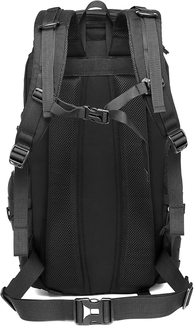 Wotony military tactical backpack nylon military MOLLE backpack 3-day Assault bag 27L backpack for men used for outdoor hiking camping and hunting (All black)