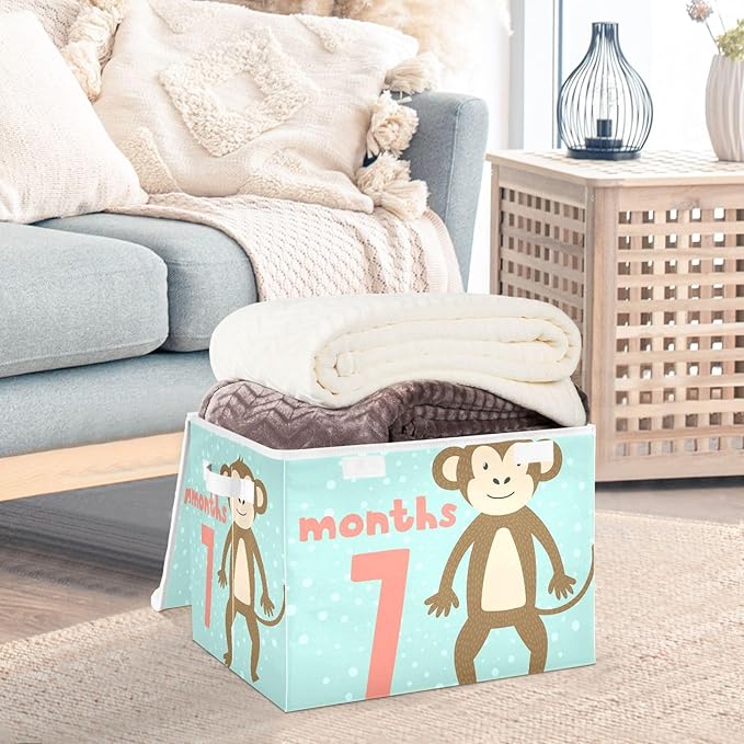7_months Storage Bin with Lid Collapsible Clothes Organizer Organizers and Storage for Office Supplies Office Basket