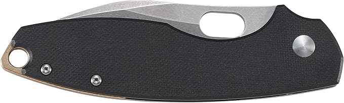 CRKT Pilar III EDC Folding Pocket Knife:D2 Blade Steel Compact Everyday Carry Satin Blade with Finger Choil Thumb Slot Open Frame Lock Stainless Handle Reversible Pocket Clip 5317D2