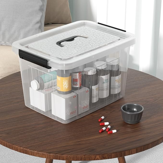 10 Quart Clear Plastic Storage Boxes with Handle 4-Pack Clear Plastic Storage Bins with Lids