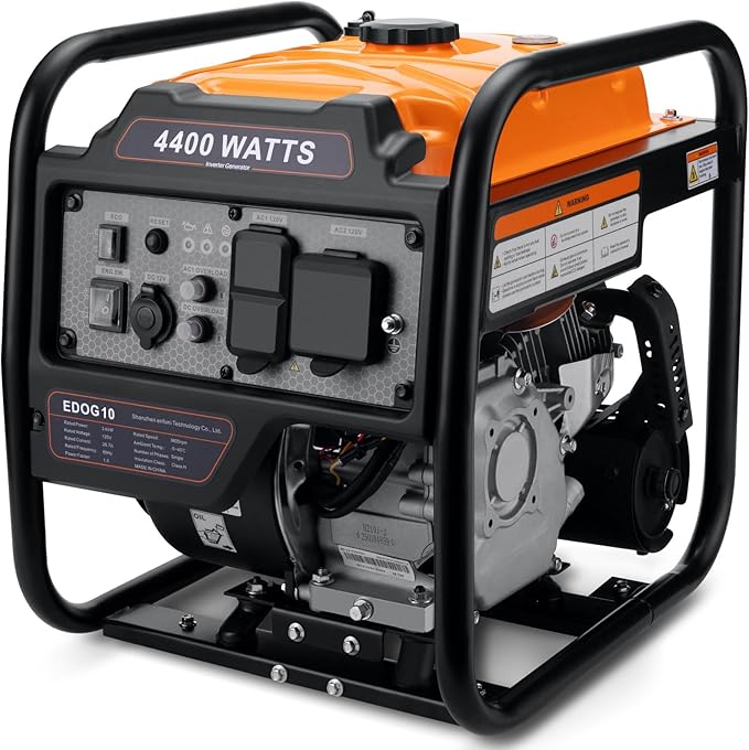 Oxseryn Power Equipment 4400 Watts Inverter Generator Gas Powered Portable Open Frame Generator Low Noise with ECO Mode RV Ready Emergency Home Backup