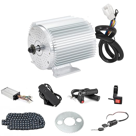 48V Go Kart Motor Assembly 1000W Electric Brushless DC Motor System 3500RPM with 30A BLDC Control Unit Handlebar Twist Grip Control (48V1000W Set with Mounting Bracket)