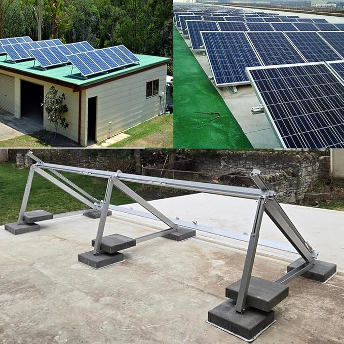 Solar Panel Mounting Brackets Kit System Adjustable 30º~45º Aluminum Alloy Tilt Ground Mounted Bracket Rust Free Sturdy for 1-4pcs Solar Panels