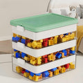 3-Tier Storage Box of Bricks for Lego PP+ABS Stackable Organizer 14.17×9.84×12.01 with Lids Green