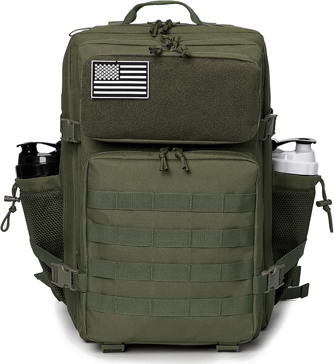 QT&ampQY 25L/45L Military Tactical Backpack For Men Molle Daypack 3 Day Bug Out Bag Hiking Rucksack With Bottle Holder