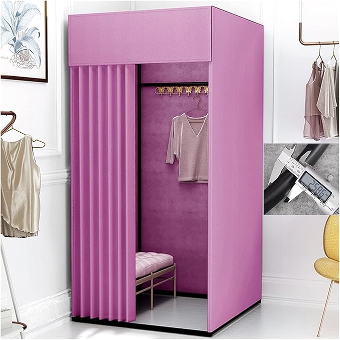 Motive Fitting Room Portable Camping Shower Locker Room Adding Thick Padded Pipe Load 120kg Used in Clothing Stores Office Outdoor Camping Shower Bathroom Locker Room (G 100x100x200cm)