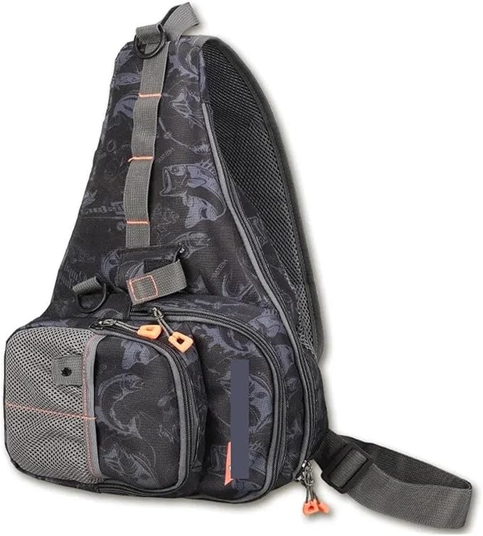 Spinning Casting Rod Bag Multi-Functional Big Capacity Waterproof Handbag Waist Crossbody Chest Fishing BackPack(Grey)