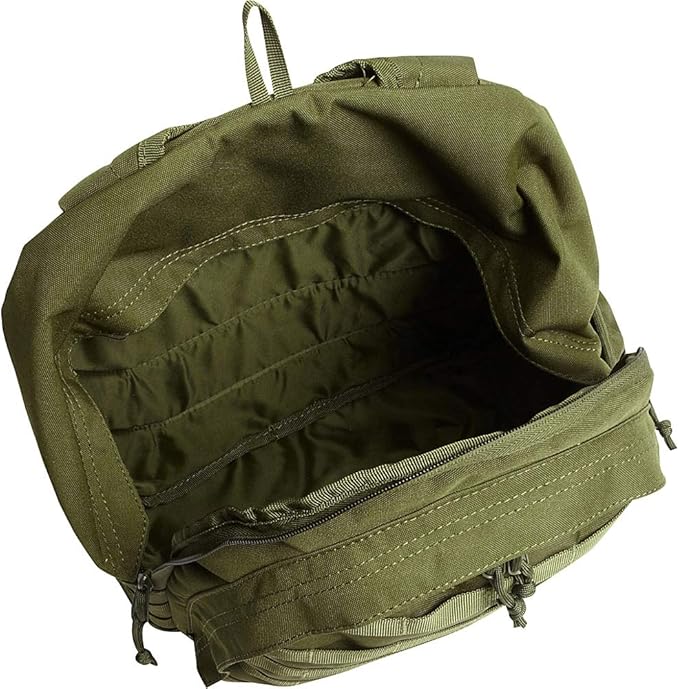 FOX OUTDOOR PRODUCTS Level 1 Tac-Pack Backpack w/Modular Webbing 22L Capacity Padded Straps for Hiking Camping &amp Travel OLIVE DRAB