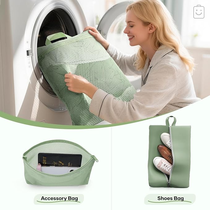 Veken 11 Set Compression Packing Cubes for Travel EssentialsCompressible Expandable Large Luggage Suitcase Organizer Bags for ClothingDurable Space Saver Storage Bags(Matcha Green)
