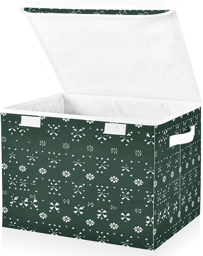 St. Patrick's Pattern Fabric Storage Bins with Lids and HandleFoldable Storage Bins with LidsCloset Organizers for Clothes Storage Room Organization Office Storage Chest Organizer