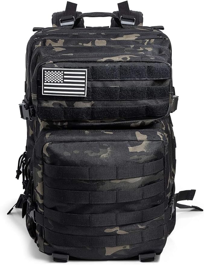 50L Tactical Backpack Training Gym Fitness Bag Outdoor Hiking Camping Army Molle Backpacks for Men Travel (CP)