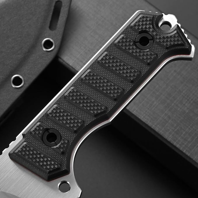 Eafengrow EF135 Fixed Blade Knife DC53 Steel Blade G10 Handle Full Tang Heavy Duty EDC Straight Knifes for Field Working Camping Survival Bushcraft(Silver)