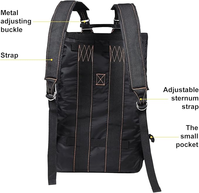 Military Tactical Backpack Parachute Buckles Hook Nylon Rucksacks Flight Backpacks Day Pack for OutdoorHikingCamping (Black)