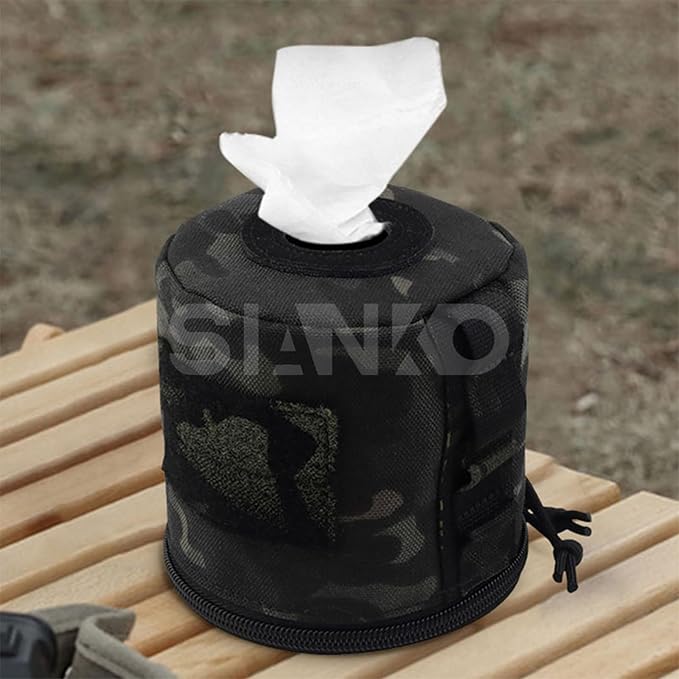 Outdoor Tactical Toilet Roll Holder Molle Pouch Portable Roll Paper Storage BagCamping Hunting Fishing Hiking Accessories Pack (Grey)