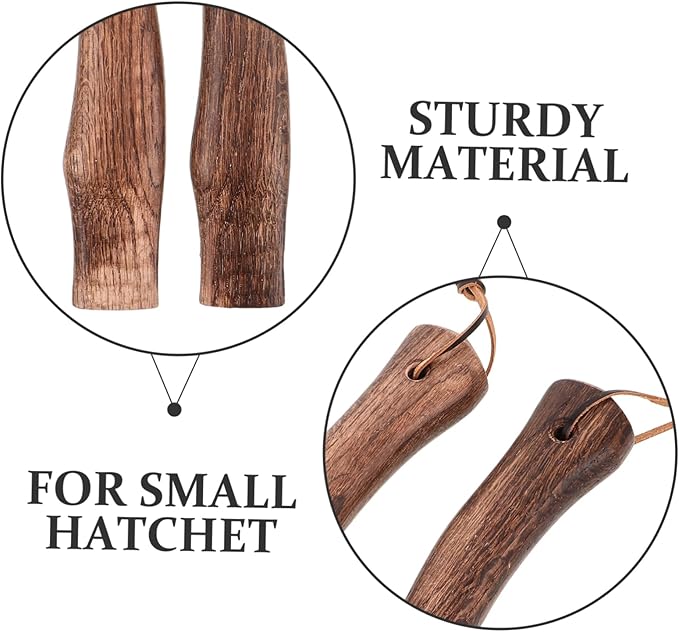 BESPORTBLE 2pcs Wooden Hatchet Handle Replacement Ergonomic Grip for Camp Axe for Easy Installation and Comfortable Use