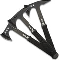M48 Pro Throwing Axe Set and Sheath - Three-Pieces 3cr13 Stainless Steel Blade Cord-Wrapped Handles - Length 10 3/4”