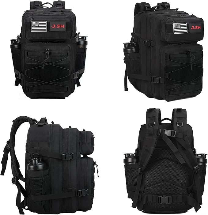 J.SH Daily Military Tactical Backpack for Men EDC MOLLE Backpack 900D Oxford Nylon 2-Day Assault Rucking Pack Portable Tactical Gear for Outdoor HikingGym Rugged Survival&ampBug Out Bag - 35L B