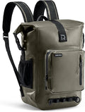 RIDEIRON Waterproof Backpack Motorcycle Dry Bag with Roll Top Closure for Kayaking Travel Surfing Boating Fishing Camping (Olive 35L)