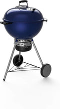 Weber Master-Touch Charcoal Grill 22-Inch Deep Ocean Blue – Premium Outdoor BBQ Grill with Tuck-Away Lid Holder &amp One‑Touch™ Cleaning System Porcelain‑Enameled Kettle