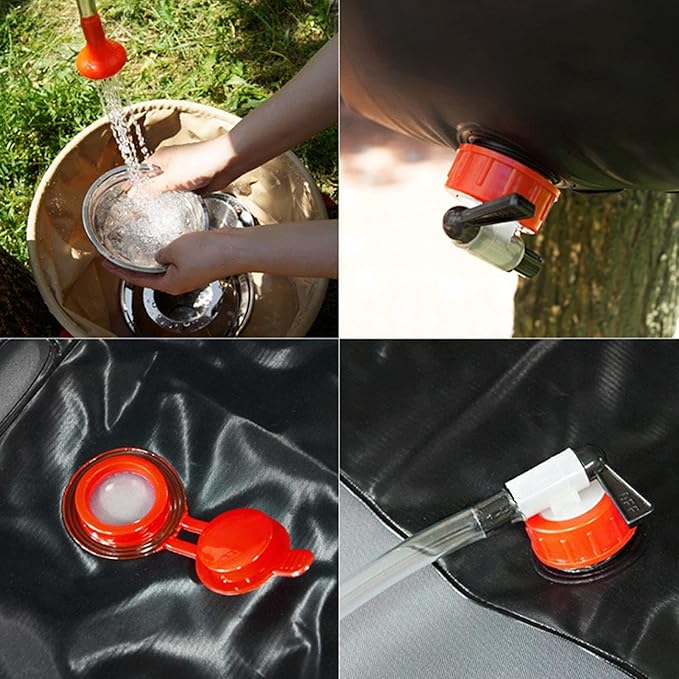 Gavigain 20L Solar Shower Bag5 gallons Solar Heating Camping Shower Bag with Removable Hose for Camping Beach Swimming Outdoor Traveling