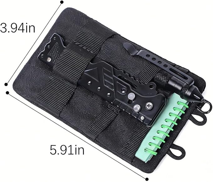 Tactical Compact Pocket Organizer Card Key Coin Everyday Carry Gear Pouch with Neck Lanyard MOLLE Zipper Utility Admin Bag