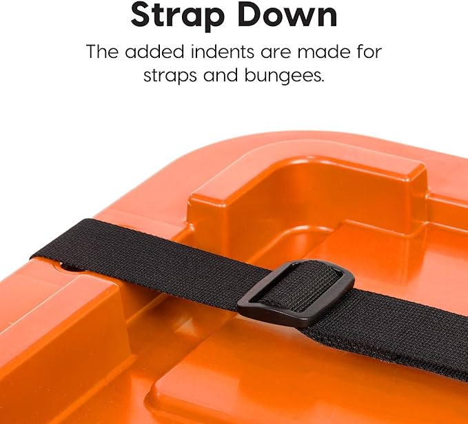 IRIS USA 3-Pack 27 Gallon Storage Bins with Lids |Made in USA| Heavy Duty Plastic Tote Containers for Truckbed Tool Box Organization Large - Orange