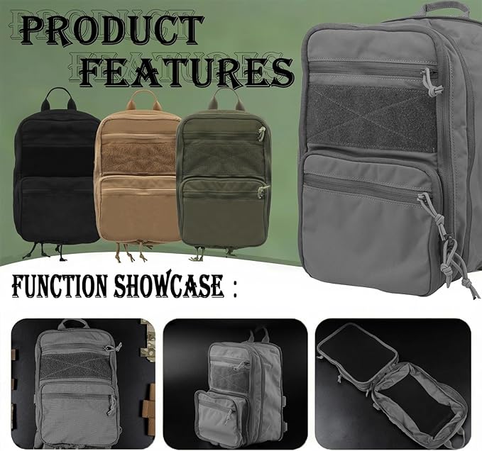 Tactical Utility Backpack 1000D Nylon Portable Double-Shoulder Style MOLLE-Equipped for Camping Picnic and Outdoor Use