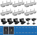 Anbte 6Pcs Solar Panel Bracket Kit Aluminium Solar Panel Roof Mounting Kit 7.87 Mounting Rail 30mm/35mm Solar Panel Mounting Brackets for Metal Roof Tin Roof Flat Roof Sheet Roof