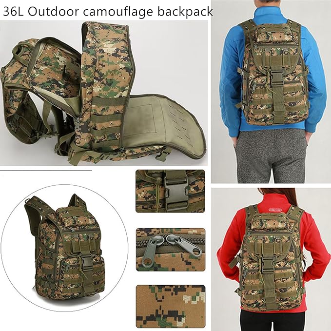 Military Tactical Backpack for Men Women 35L Hiking Trekking Rucksack Molle Bag for Traveling Mountain Hunting