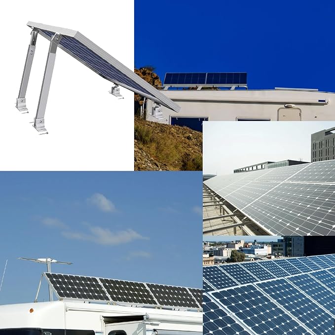 Newpowa Adjustable Solar Panel Tilt Mount Brackets 15-30 Degree Tilt Fits Most Standard Panels for RV Roof Off-Grid Universal 2-Pack (14 to 28 inches)