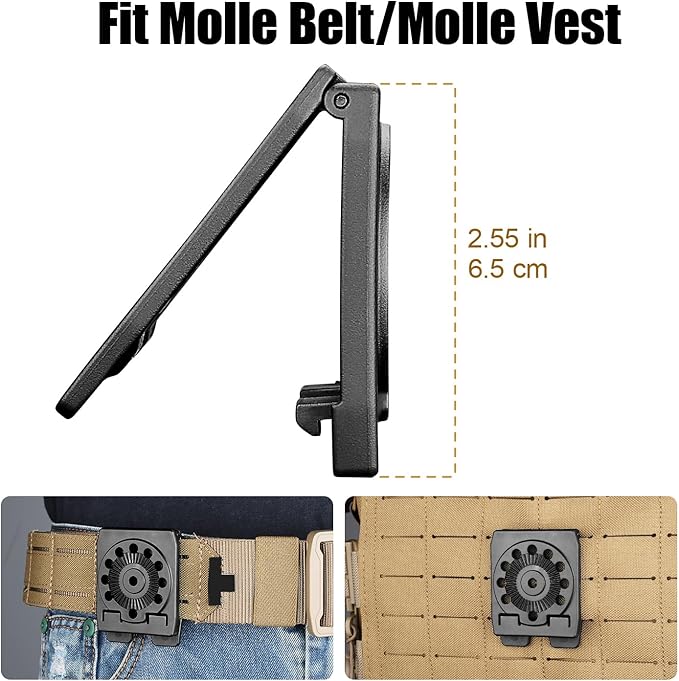 GUN &amp FLOWER MOLLE Adapter for Holsters Mag Pouches Knife Sheath– Compact Nylon Gear Mount (2.83x2.20) – Fits Belts Vests Backpacks – 1/2/4 Pack Options Universal Gearwheel Fit