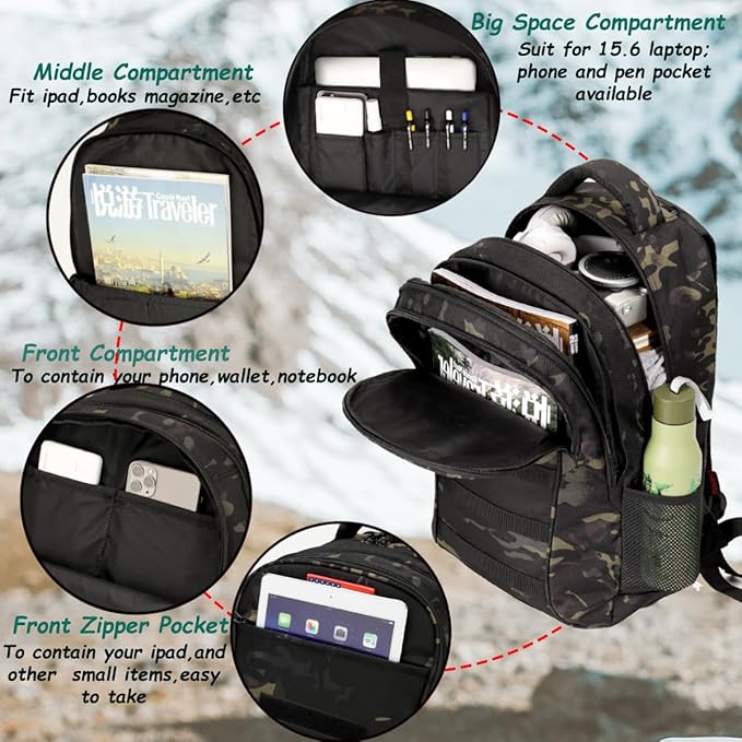 4land Camo Backpack for BoysArmy Boys Backpacks for Elementary Middle School MilitaryCamouflage Bookbag 40L