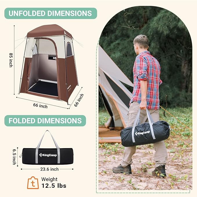 KingCamp Camping-Privacy-Shelters Camping Shower Tent with Shower Bag