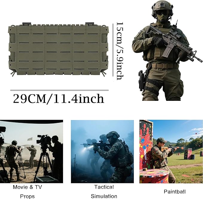 Multifunctional Tactical Chest Mag Pouch Plate Hook and Loop Tactical Panel for 556 Mag Multipurpose MOLLE Front Flap Walkie Talkie Bag Hanging Panel