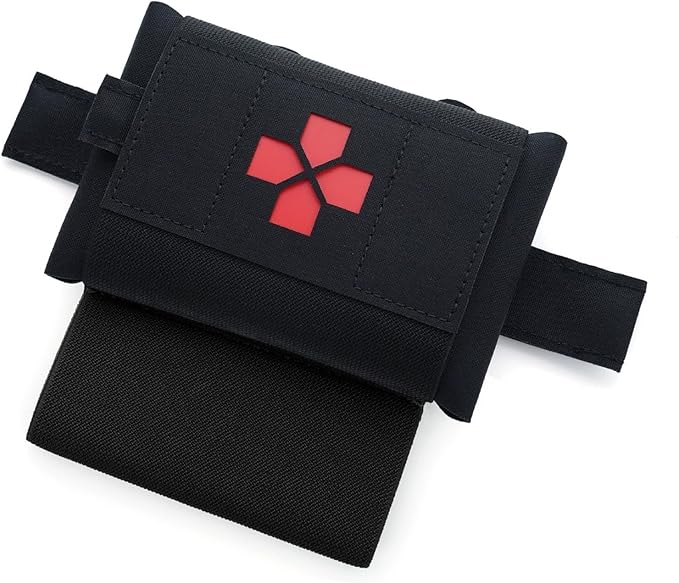 Mini IFAK Med Pouch Rapid Deploy MOLLE Medical First Aid Kit Micro Trauma Pouch Compatible with Vest Backpack Belts