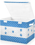 foldable 40 L storage bin with lid with handles heavy duty storage bag organizer Christmas for Home Office Organization Honduras Flag Honduran National Blue