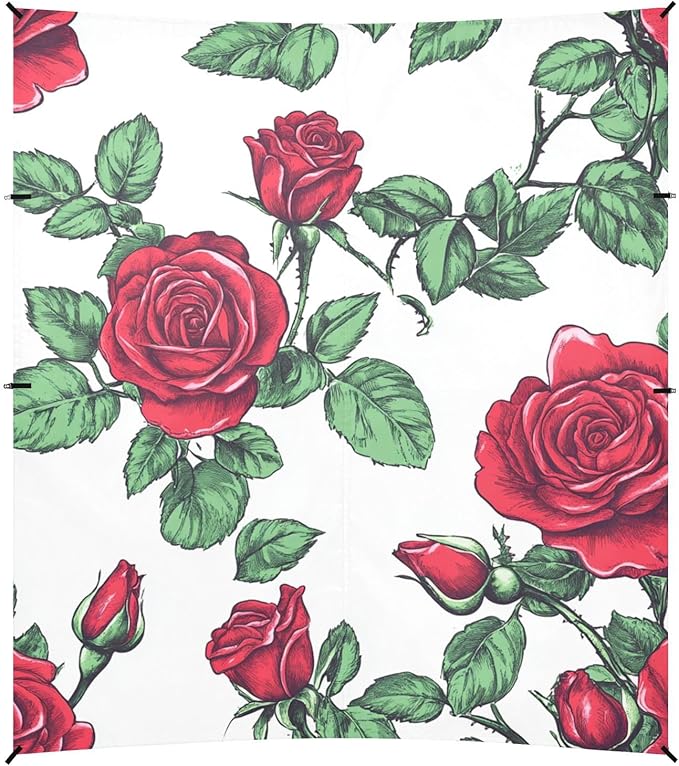 ALAZA Roses Flower for Summer Beach Tent Sun Shelter Portable Canopy Sunshade for Outdoor Camping Picnics Backyard Fun 10x9 ft