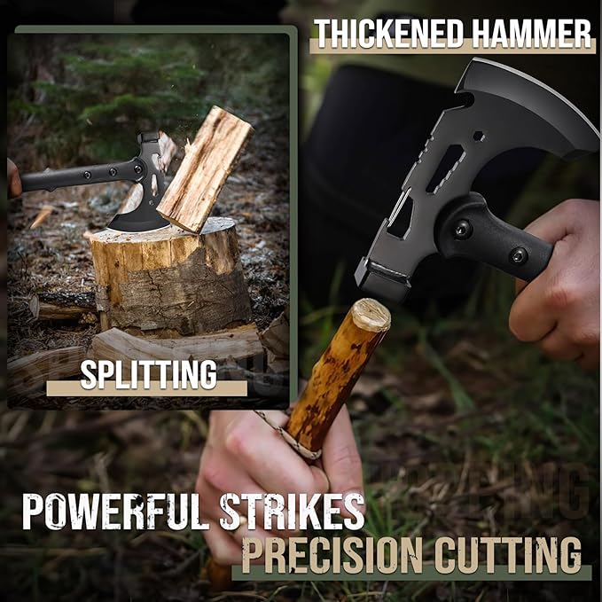 Freelander D2 Steel Bushcraft Knife Bundle with Camping Axe