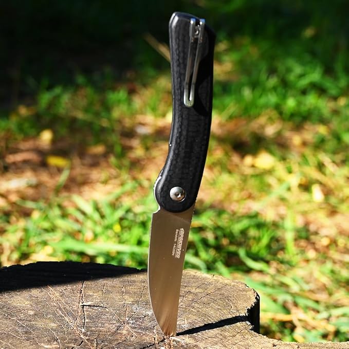 BPSKNIVES Colibri - Black Folding Knife 14C28N Stainless Steel Blade with G10 Handle - Small EDC Knife with Pocket Clip for Men - Sharp EDC Knife