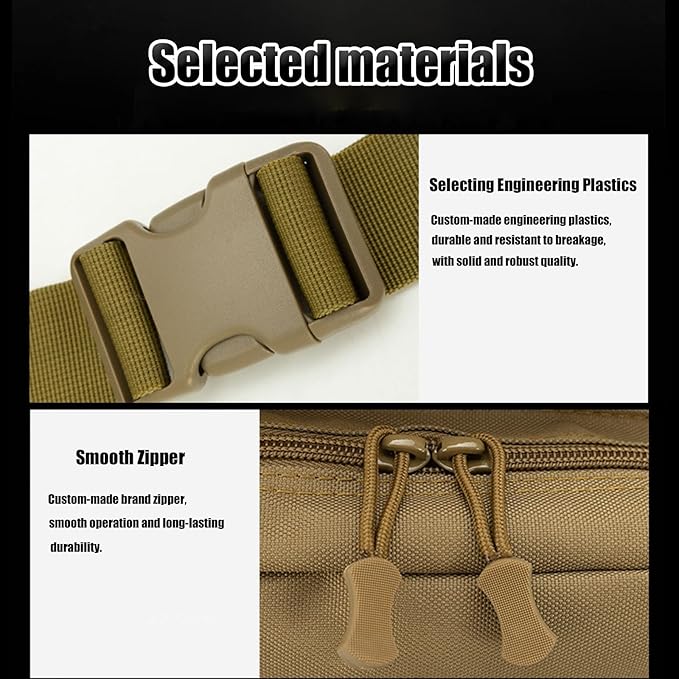 Fishing Waist Bag Travel Hiking Climbing Shoulder Pack for Men Lightweight for Fishing Hiking Camping Kayaking(Brown)