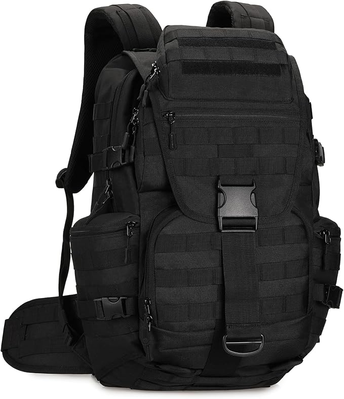Military Tactical Backpack Waterproof Outdoor Hunting Backpack Large Capacity Hunting Day Pack (Black)