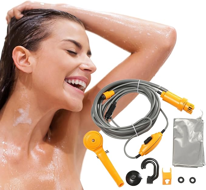 Portable Camping Shower for Outdoor - 12V Portable Shower Head Handheld Camping Pump | Handheld Showers Gear Car Accessories