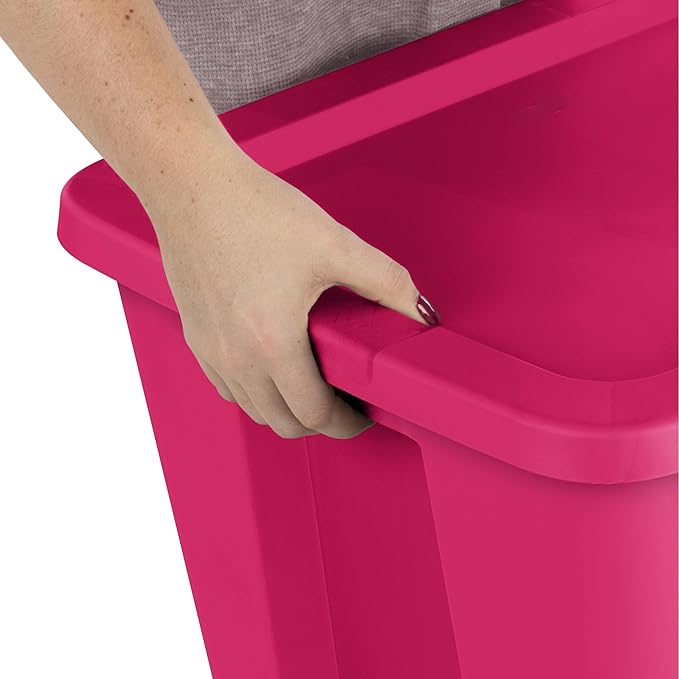 18-Gallon Plastic Storage Bins with Snap-on Lids – 8-Pack Home Organization Essential