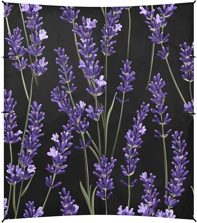 ALAZA Lavender Flowers Elements Beach Tent Sun Shelter Portable Canopy Sunshade for Outdoor Camping Picnics Backyard Fun 10x9 ft